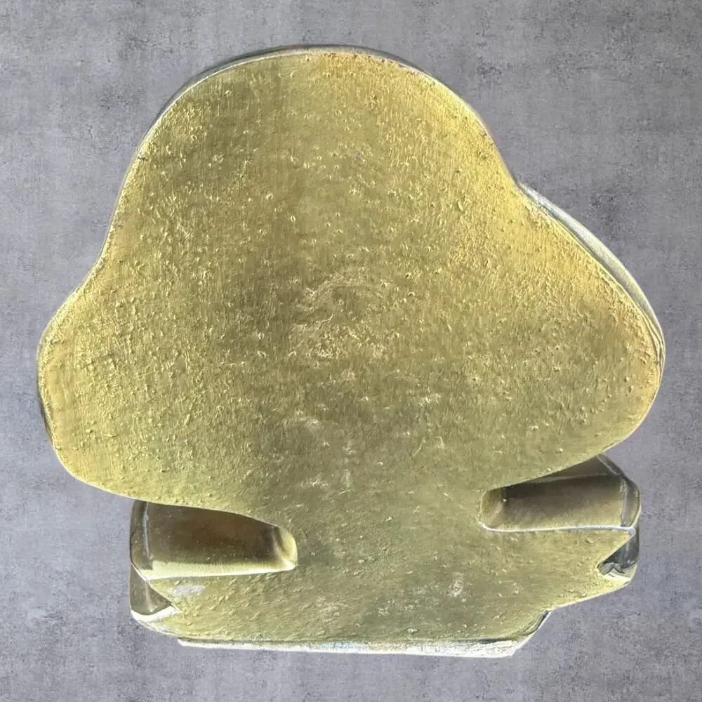 Vintage Solid Brass Clown Bust Sculpture Figure Wall Plaque 8